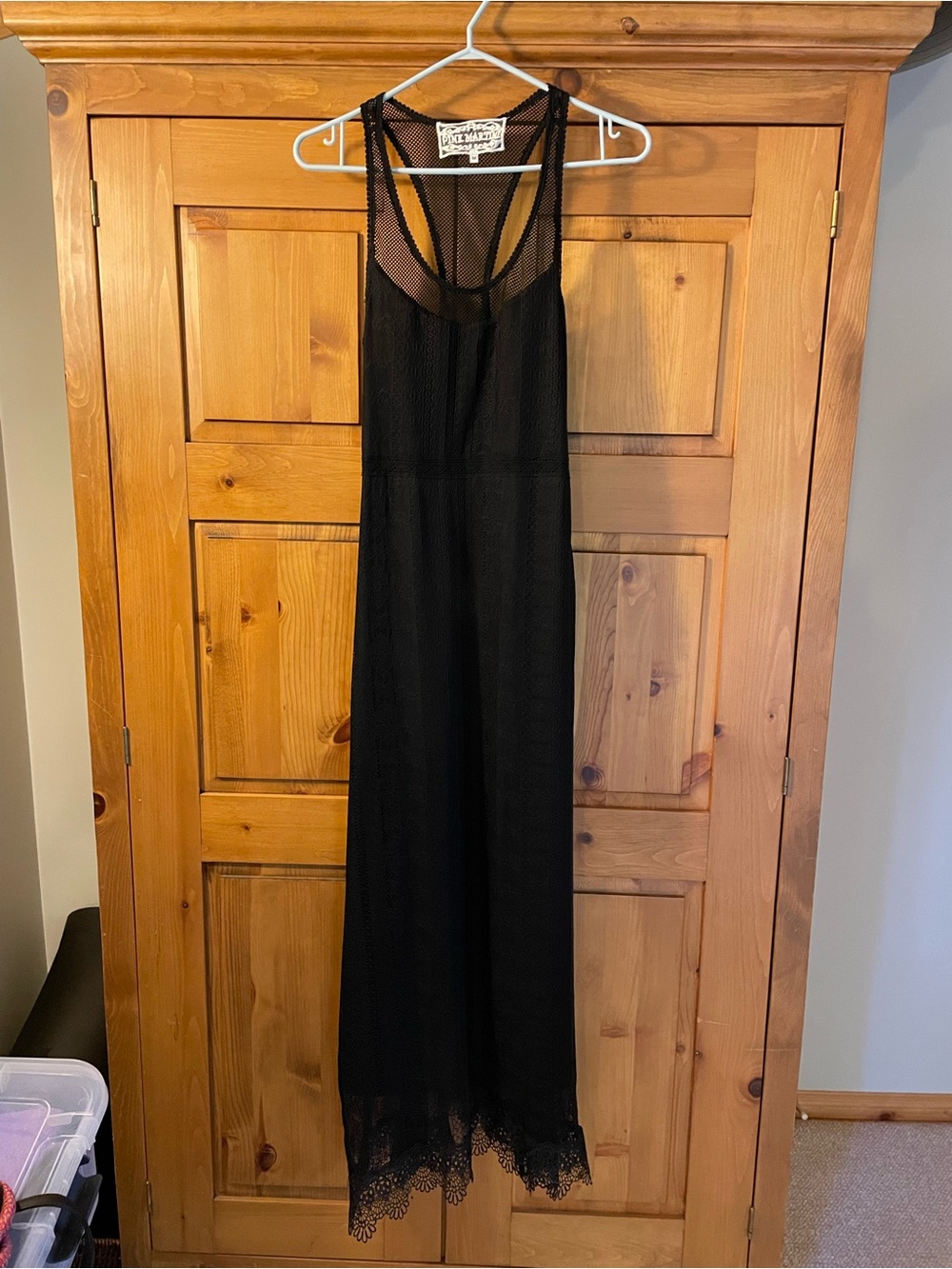 Pink Martini Black Lace-Trim Maxi Dress